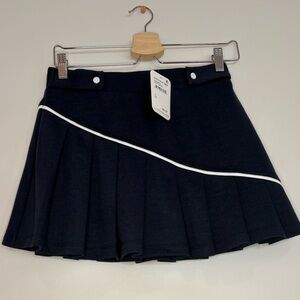 Elodie Dark Blue Mini Skirt with White Accent
